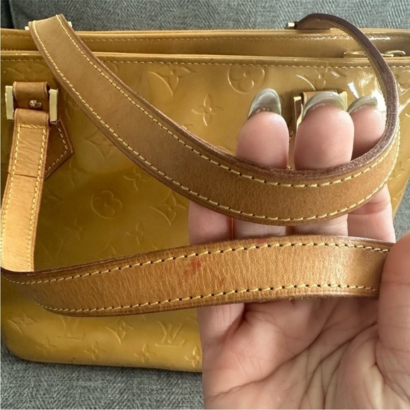 LOUIS VUITTON HOUSTON VERNIS MONOGRAM DAMIER YELLOW GOLD SHOULDER TOTE BAG - Picture 5 of 16